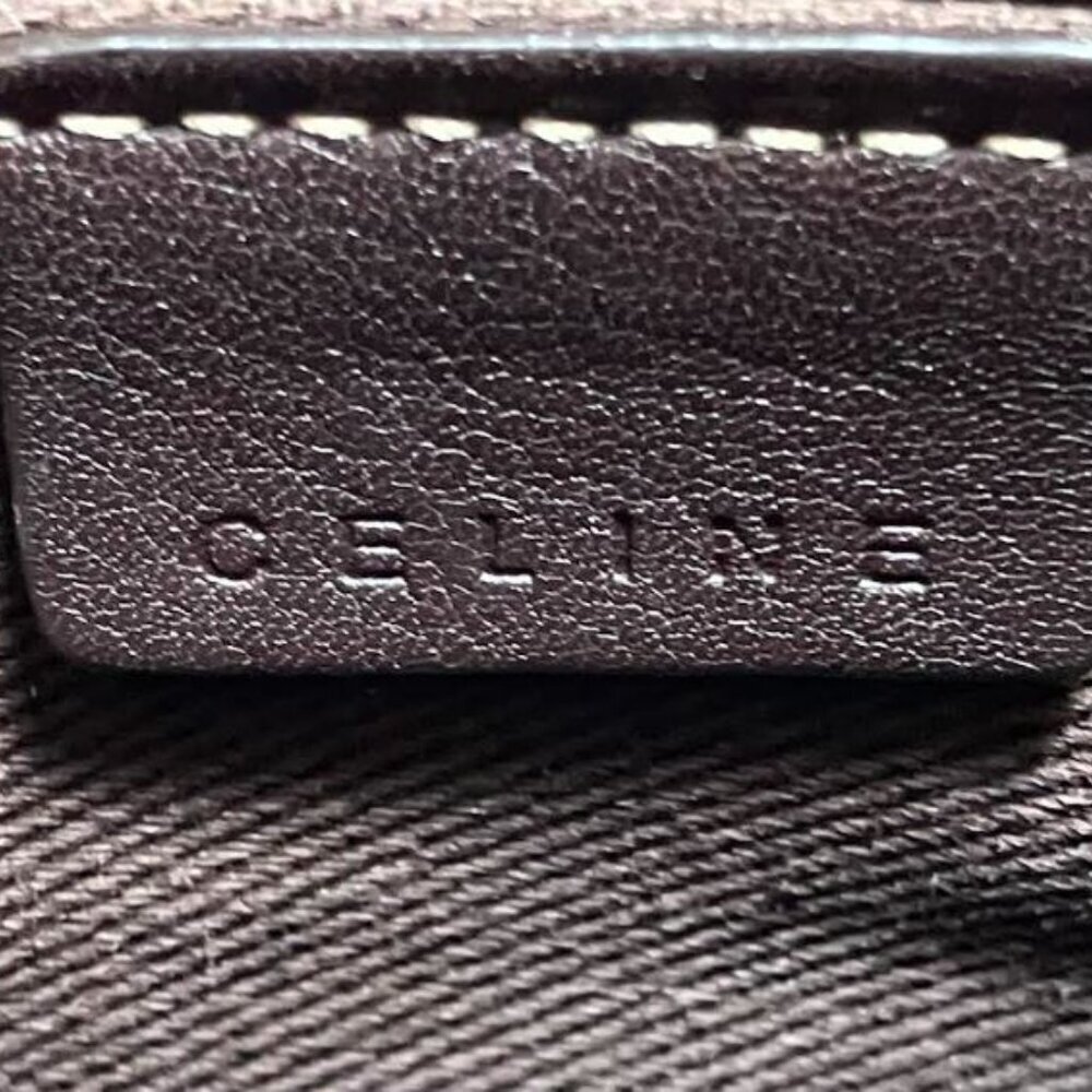 Celine Vintage Cosmetic Pouch Macadame or Triomphe Style Coated Canvas EUC - Picture 9 of 12